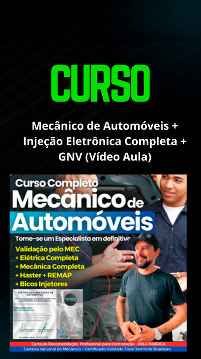 Curso Completo de Mecânico de Automóveis + Injeção Eletrônica Completa + GNV Vídeo Aula