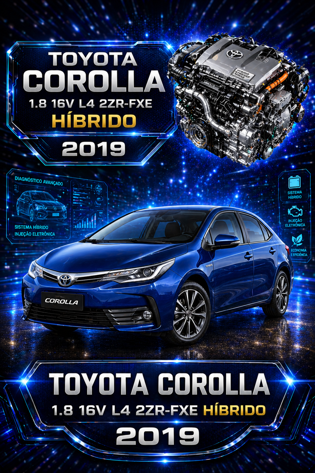Toyota Corolla 1.8 16V L4 2ZR-FXE Híbrido 2019