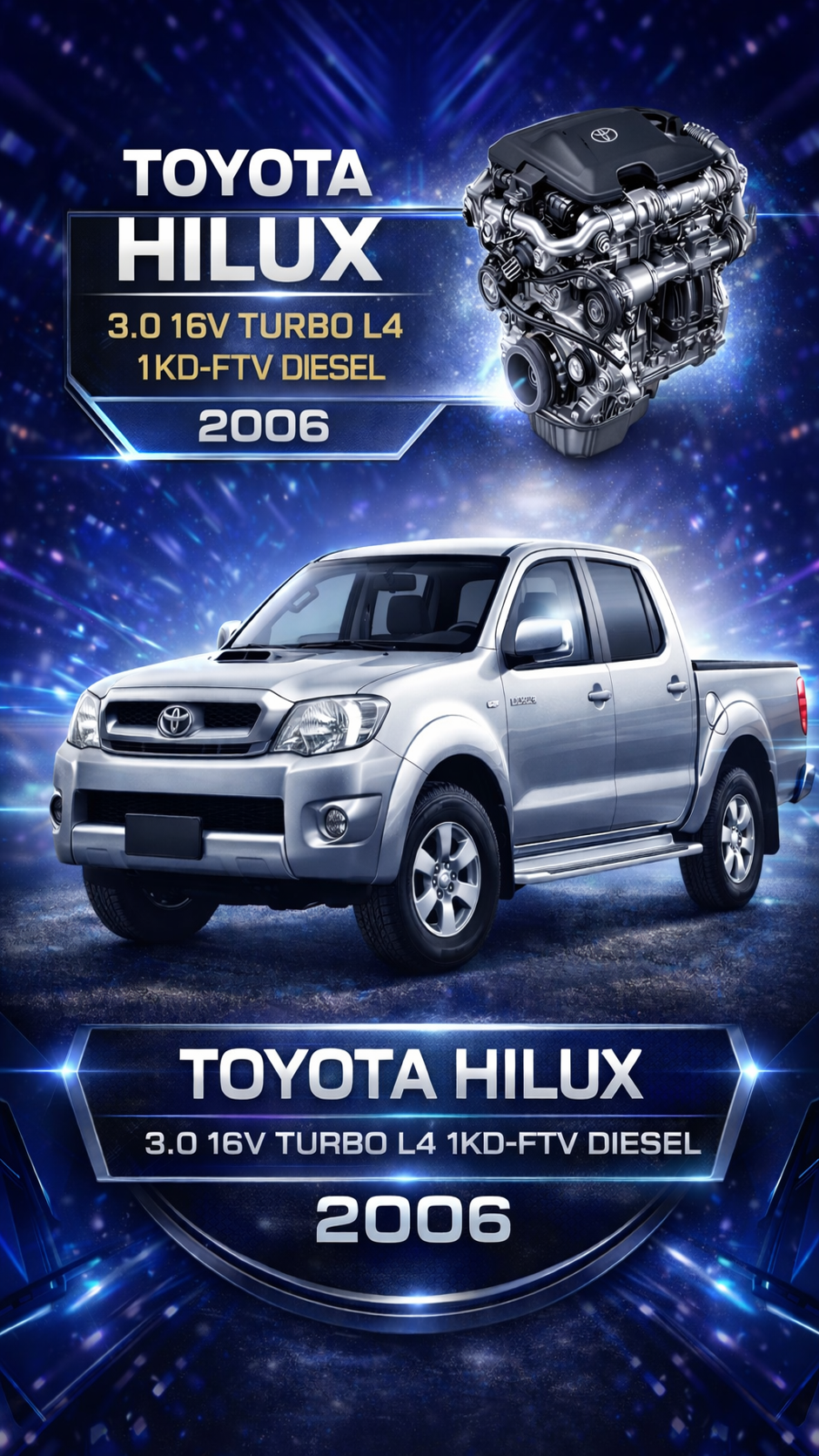 Toyota Hilux 3.0 16V Turbo L4 1KD-FTV Diesel 2006